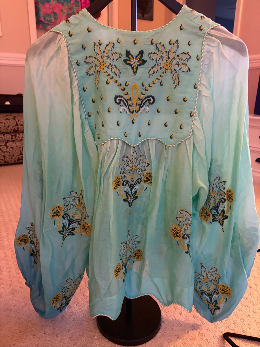 FARM Rio Aqua Embroidered Boho Tunic - Picture 2 of 2